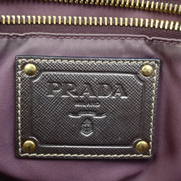 PRADA Logo Tote Shoulder Tote Bag Nylon Saffiano Leather Pink Red GHW 88KC483 - Picture 10 of 15